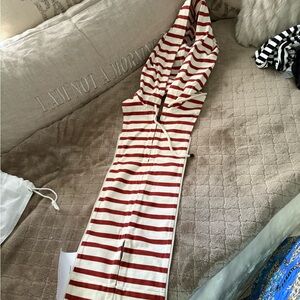 Veronica Beard Red and White Striped Dickey